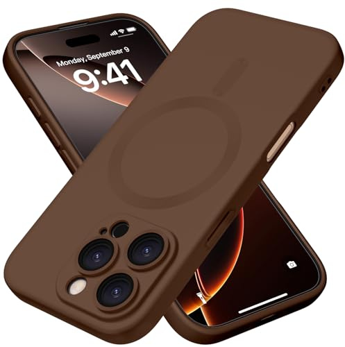 X-level für iPhone 16 Pro Hülle, Kompatibel mit MagSafe, Handyhülle iPhone 16 Pro Case, Kameraschutz Vollständiger, Stoßfest Dünn Weiche Kratzfest Matt Schutzhülle, Braun