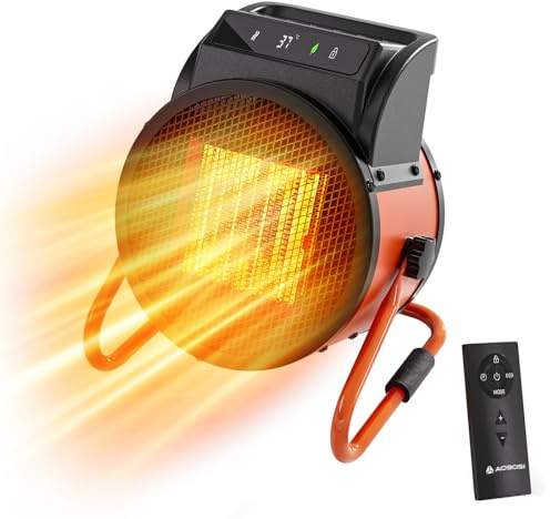 AAOBOSI Portable Electric Heater for Home, 3000W Space Heater with Remote Control, 90° Tilt Fan Heater, 3 Heat Settings & 24H Timer, Digital Thermostat, Overheat Protection for Patio, Garage, Workshop