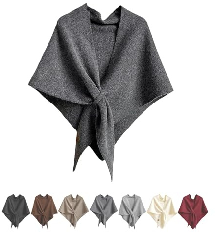 Women‘s Cashmere Feel Pashmina Shawl Wrap - Ultra Soft Knitted Scarf Cape, Versatile All Seasons Lightweight Blanket Scarf (grey, M)
