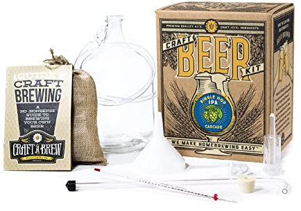 Craft A Brew Einzelsprung-IPA (Kaskade); Bierbrauset; Machen Sie Ihr eigenes Handgemachtes Bier; Komplette Ausrüstung und Zubehör; Starter-Heimbrauen-Kit; 1 Gallone