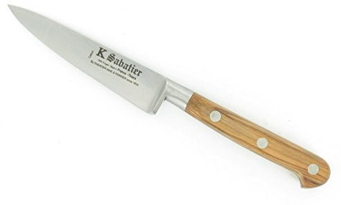 K SABATIER - Office 10 Cm Gamme Vintage Olivier - Acier Carbone - Manche Olivier - 100% Forge - Entièrement Fabrique en France