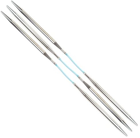 skacel by addi Flexiflips Basic Double Pointed Knitting Needles, 8 Inch (20 cm) Plated Brass Tips with Flexible Nylon Cord, 5 mm (US Size 8)