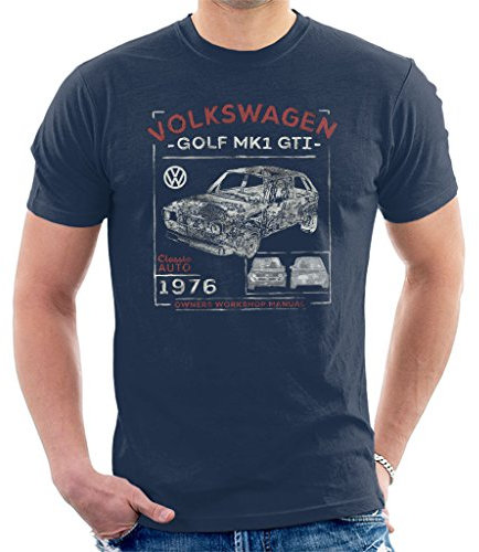 Volkswagen Golf MK1 GTI Owners Workshop Manual Men's T-Shirt Navy Blue