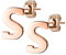 Mianova Damen Kinder Ohrstecker Ohrringe Stecker mit Buchstaben Alphabet Edelstahl in Rosegold IP Buchstabe S