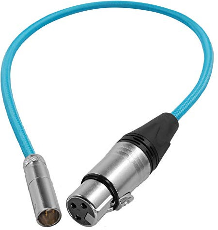KONDOR BLUE | 16 Mini XLR to XLR Cable for BMPCC 6K Pro/C70 Camera | Nylon Braided, & Ultra-Durable with Reinforced Connectors | Blue