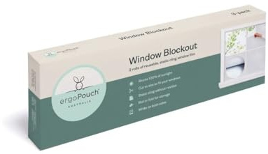 ergoPouch Blockout Window Film - Window Privacy Film Block 100% of Sunlight - Reusable Privacy Film for Glass Windows – White - 3(Rolls)