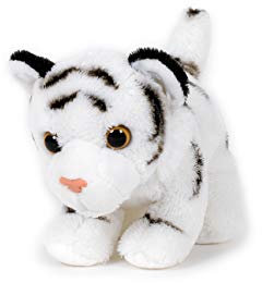 Stofftier Tiger, weiß, 12 cm Kuscheltier Plüschtier, Wildtier Zootier Raubkatze Softplüsch