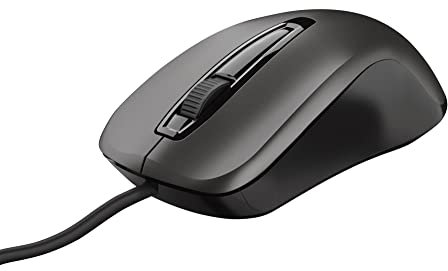 Trust Carve Mouse USB con Filo (3 Pulsanti e Rotella per lo Scrolling, 1200 DPI, Adatto a Utenti Sia Destri che Mancini, PC Portatile/Computer) Nero