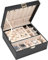 Voova Jewellery Box Organiser for Men Women Girls, Large Watch Storage Case, 2 Layer PU Leather Jewelry Display Holder with Removable Tray for Watches Sunglasses Rings Earrings Necklace, Gifts, Black