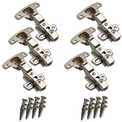 SOTECH 6er Set Hettich Sensys 8645i TH52 110 Grad Mittelanschlag Scharnier 9071206 Höhe (Distanz): 1,5 mm mit Dämpfung inkl M4x16mm Schrauben für Küchenschrank Halb Vorliegend Automatikscharnier