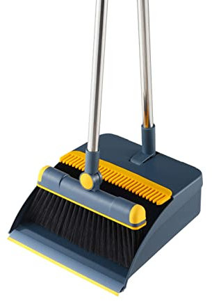 sararui Broom and Dustpan Dust Broom & Dustpan Set Upright With Extendable Broomstick Household Cleaning Brush Windproof Foldable Magic Broom Broom and Dustpan Set