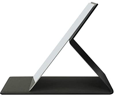 Fixleren Ultra Dünn Klappspiegel, Unzerbrechlicher Edelstahl, mit PU-Ledertasche, Leicht zu Tragen, Leicht und Geeignet für Schminkspiegel, Reisespiegel, Tischspiegel. (Schwarz)