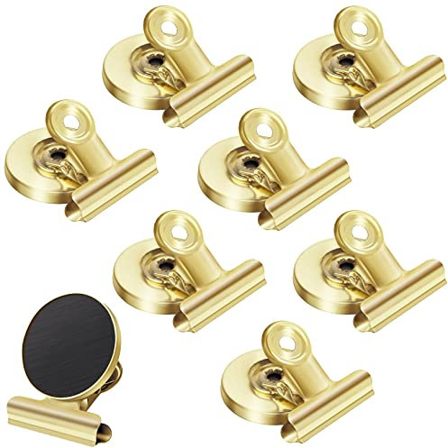 Artcut 8 Pack Gold Magnetic Clips - Strong Fridge & Whiteboard Magnets for School, Office - 31mm for Photo, Note