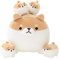 SQEQE Stuffed Animal Shiba Inu Plush Toy with 4 Baby Shiba Inu Plushies in her Tummy, Stuffed Cotton Plush Animal Toy Gift for Kids