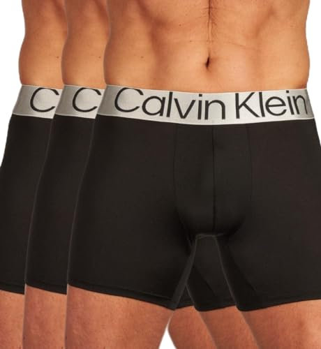 Calvin Klein Boxer Brief 3Pk 000NB3075A, Uomo, Nero (BLACK, BLACK, BLACK), XS