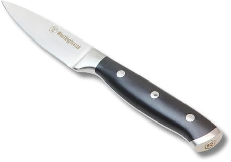Westinghouse Paring Knife 8 cm Premium Stainless Steel Blade for Precise Cutting and Paring - Ideal for Fruits, Vegetables, and Meat - Rustic and Durable Design, Black