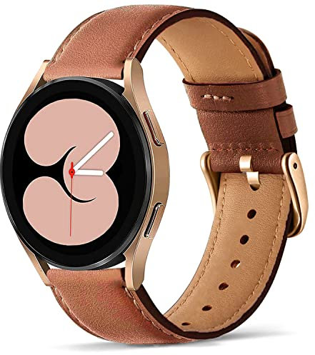 Issinlky echtes Lederband kompatibel Samsung Galaxy Watch 5, 20mm Armband für Galaxy Watch 4/4 Classic/Galaxy Watch 6/6Classic/Galaxy Watch Active 2/Galaxy Watch 3 41 mm/Galaxy Watch 42mm/Amazfit GTS