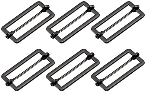 sourcing map Metall Gürtelschnalle 40x17x2.3mm, 6 Pcs Pistolenfarbe Leiterschnalle Zinklegierung Schiebeschnalle Taschenzubehör zum Nähen für Handtaschen, Geldbeutel, Rucksack Reparatur