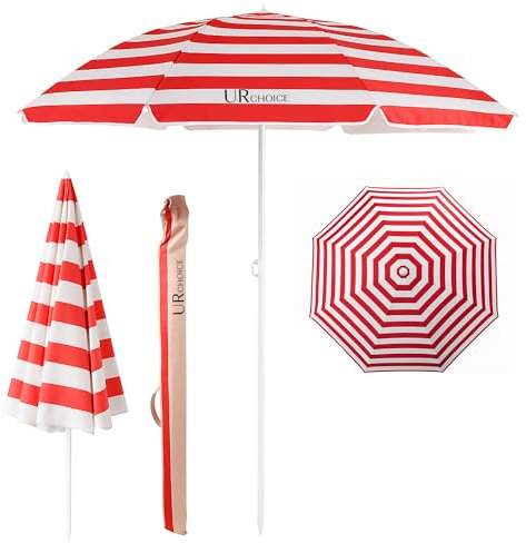 UR CHOICE 1.9m Garden Parasol | Tilt Parasol | UV Protective & Anti-Fade | Ideal Sun Shade for Beach, Pool, Patio | Durable Polyester Cloth