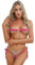 IEFIEL Femme Micro Maillots De Bain Bikini 2 Pieces Ensemble Soutien Gorge + G-String à Ficelle Lacets Feuilles Ouvert Costume De Plage Natation Beachwear Z Mini Rose Vif Taille Unique