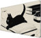 Mauspad mit Anime-Motiv, schwarze Katze, groß, 80 x 40 cm, Beige, Tastatur-Pad, Kaffeebuch, Tastaturmatte, mit genähten Kanten, rutschfest, große Computermatte für Arbeitszimmer, Büro, Gaming