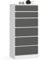 AKORD Cómoda K60 Blanco 60 cm 6 cajones Frente en Color Grafito Gris 60x40x130 cm