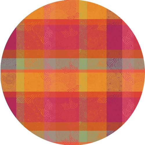 Garnier Thiebaut Tischdecke Mille Rainures Flamboyant, beschichtet (Ø 155 cm)