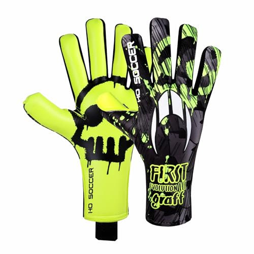 HO Soccer First Evolution III Graffiti Creepy Lime Torwarthandschuhe, Unisex, Erwachsene, Limette/Schwarz, 9