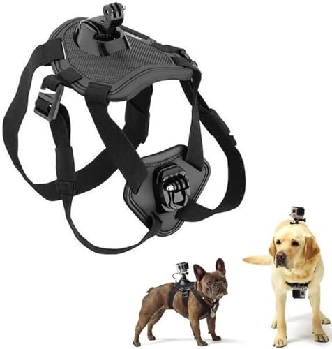 CUSMA Haustier-Brustgurt, Weiche Weste Mit Verstellbarer Schnalle, Kein Ziehen, Hundegeschirr Mit Kamerahalterung Für Hero 8/7/ 6/5/ 4/ Dazzne P2/ SJ4000/ SJCAM/Session/Osmo Action