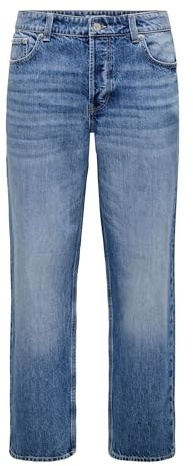 Only & Sons Jean à Coupe Ample ONSFADE Taille Moyenne Loose Fit Jeans Medium Blue Denim 34 34 Medium Blue Denim (US) 34 / L34
