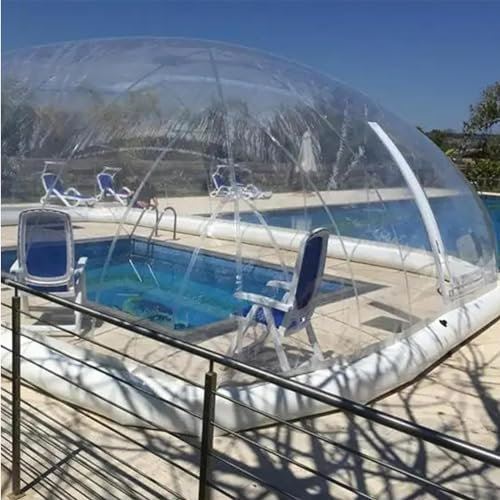 ZALIX Grande Couverture De Piscine Gonflable Commerciale Dômes Transparents Enceintes en Plastique Transparent Igloo Tente Conception Personnalisée,12x8x4m