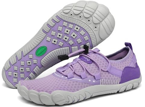 SAGUARO Badeschuhe Damen Herren Wasserschuhe Leicht Schwimmschuhe Schnell Trocknend Atmungsaktiv Strandschuhe Aquaschuhe rutschfeste Outdoor Barfußschuhe für Frauen Männer, Orchidee Lila, 40 EU