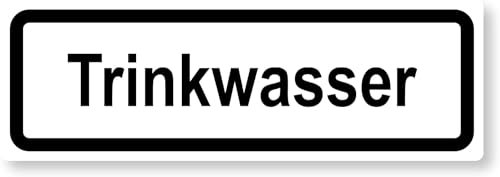 Trinkwasser Aufkleber 15 x 5 cm (wetterfest)