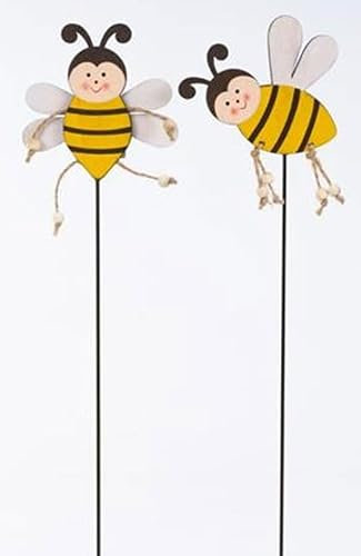 Hline 2 Stück Blumenstecker Biene Gartenstecker für Blumentopf oder Gartendekoration