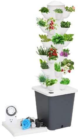 YZRDCXM Hydroponics Tower Garden,Hydroponic Growing System,30 Pods Hydroponics Tower Garden Hydroponic Growing System Aeroponics Growing Kit for Herbs for Herbs, Fruits and Vegetables
