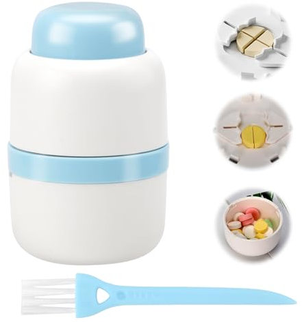 Tablet Divider, Tablettenteiler, Tablettenschneider, Tablet Cutter, Tablettenteiler für alle tabletten kostenlos, 1 in 2 unterteilt, 1 in 4 unterteilt, pillenteiler Tablettenmörser mit Depotfach