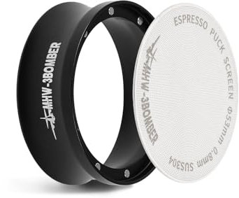 MHW-3BOMBER 54mm Espresso Dosing Funnel & 54mm Puck Screen Set, Magnetic Dosing Ring & Reusable Filter kit Compatible with 54 mm Portafilter,Coffee Dosing Ring with Espresso Puck,DR7014-OS