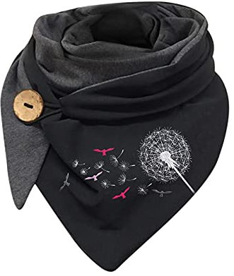 Damen Strickschal groß Dreiecksschal Winter Schal Mit Knöpfen Flauschige Weiche Wolle Geschenke Herbst Geschenk