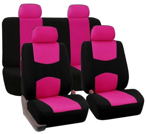 MaKeMoney 9 Stück Auto Sitzbezüge FüR Opel Meriva A Meriva B 2003-2017+, Vorne und Hinten Sitzbezügesets Autositz Innenraum Zubehör, G/Pink