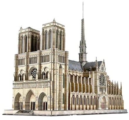 BuildCubes 3D Holzpuzzle für Erwachsene, Kathedrale Notre Dame 3D Holz Modell Bausatz, 293PCS 3D Holzmontage Kirchen Steampunk Puzzle Holz 3D Gebäude Modell Geschenk