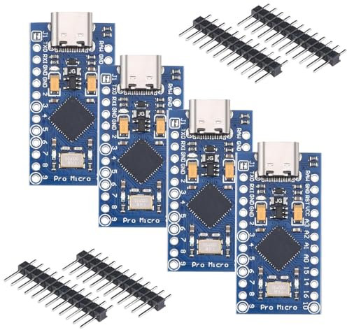 diymore 4 Stück Pro Micro Modul Typ-C Entwicklungsboard 5V 16MHz Mikrocontroller