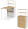 IDMarket – Escritorio de biblioteca plegable Ray bandeja plegable madera de haya y blanco