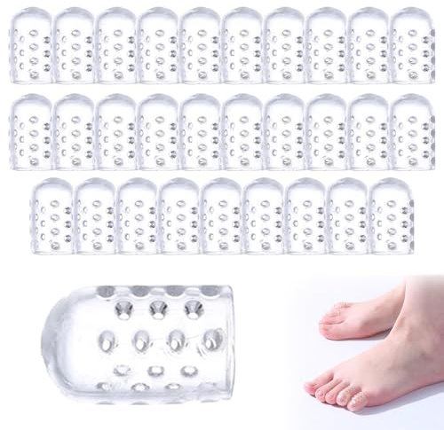30 Stück Zehenschutz Silikon,Zehenschutz Kleiner Zeh,Zehenschutz,Zehenkappen, Zehenschutz Transparent,Zehenschutz Silikon Atmungsaktiver,Für Hühneraugen Blasen Fußschmerzen Männer Frauen