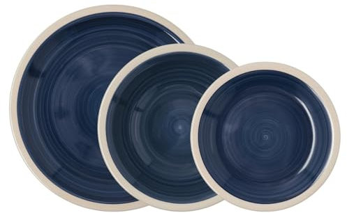 Quid Baltic Vajilla Cerámica 18 Piezas 6 Personas Otras Ceramicas Apto Microondas Guarde Los Platos En Un Lugar Seco Y Ventilado Apilable