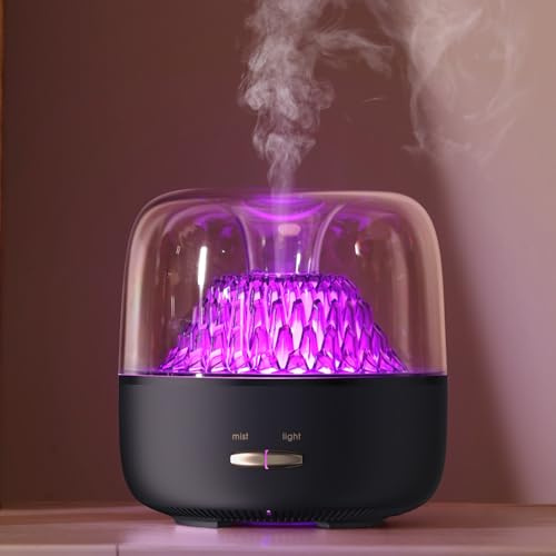 KinYiLO Diffusor für ätherische Öle, 200 ml Kleiner Ultraschall-Kühlnebel-Luftbefeuchter für die Aromatherapie mit Fernbedienung, 7 LED-Farben, Timer und automatischer Abschaltung,schwarz