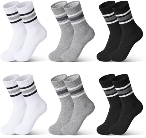 Auranso 6-er Socken Jungen Tennissocken Sportsocken Kindersocken Baumwolle