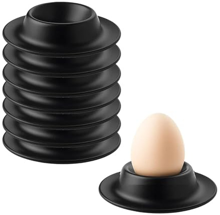 YQYCE 8 Stück Eierbecher Schwarz, Eierbecher, Praktische Eierbecher für Zuhause, Unterwegs und Camping, Einfache Reinigung, Spülmaschinengeeignet