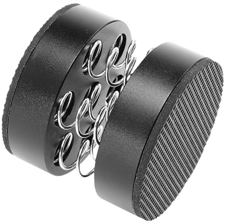 Amosfun Patins Anti-Vibrations pour Amplificateur et Enceintes en Alliage D'aluminium et Caoutchouc, Protection et Absorption des Chocs, Pieds Noirs Adaptés pour Usage Audio