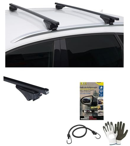 BARRE PORTATUTTO 124CM PER TETTO AUTO BARRA PORTABAGAGLI COMPATIBILE CON SKODA Octavia IV SW da anno 2023 Rail chiusi PER CORRIMANO REALING BASSO O ALTO PORTAPACCHI IN ACCIAIO 2 PZ