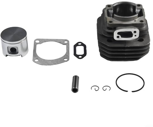 Glewi 48 mm Zylinder und für Kolben-Set, kompatibel mit 61 Kettensäge, inklusive Ringen, Stiften, Clips, Dichtung für Motorreparaturteile
